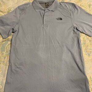 The North Face Mens Polo Shirt Gray M Short Sleeve Flash dry